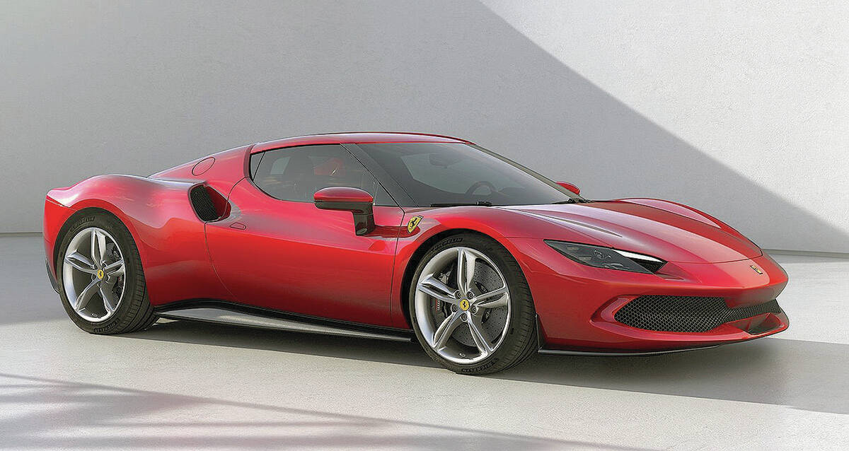 The rear-wheel-drive 296 GTB is the only Ferrari with a V-6 engine. Teamed with an electric motor, the net output is 818 horsepower. PHOTO: FERRARI