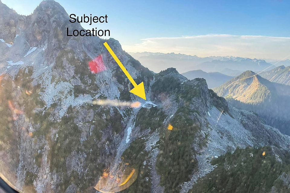 Ridge Meadows Search and Rescue and Talon helicopters rescued a hiker who was lost on the Golden Ears Mountains on Thursday evening. (RMSAR/Special to The )