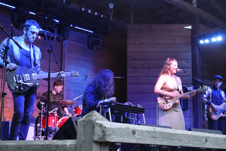 Sarah Osborne and The Magic Buttons deliver a captivating performance at the River Stage during the Kispiox Valley Music Festival on July 29. (Hunter Wild/Black Press Media)