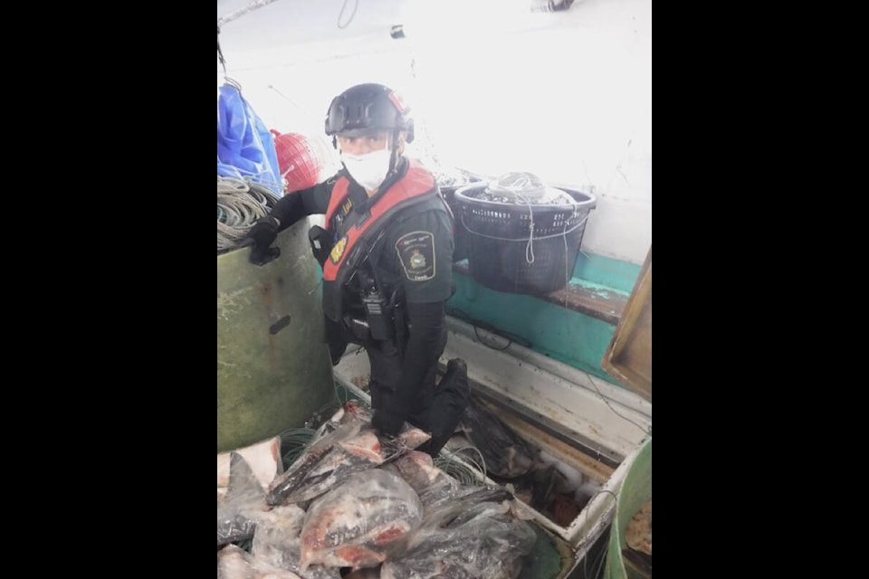 Canadian Fishery Officer Jessica Bouwers participated in Operation North Pacific Guard, an annual, multi-national effort to coordinate fisheries enforcement to protect global stocks. Photo contributed