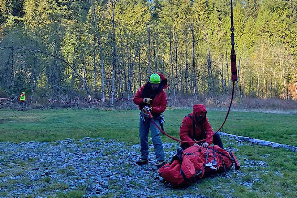 The fallen hiker and his partner were taken to safety by a long-line rescue. (RMSAR/Special to The )