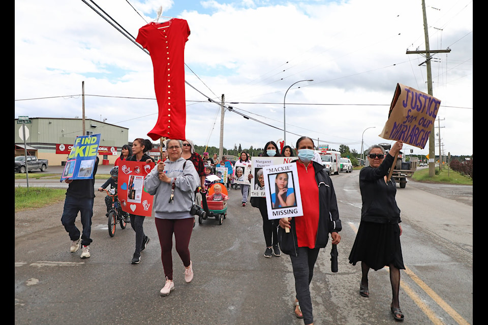 MMIWG awareness walk began at Kwah Hall and participants walked through the district while singing and drumming. (Aman Parhar/Caledonia Courier)
