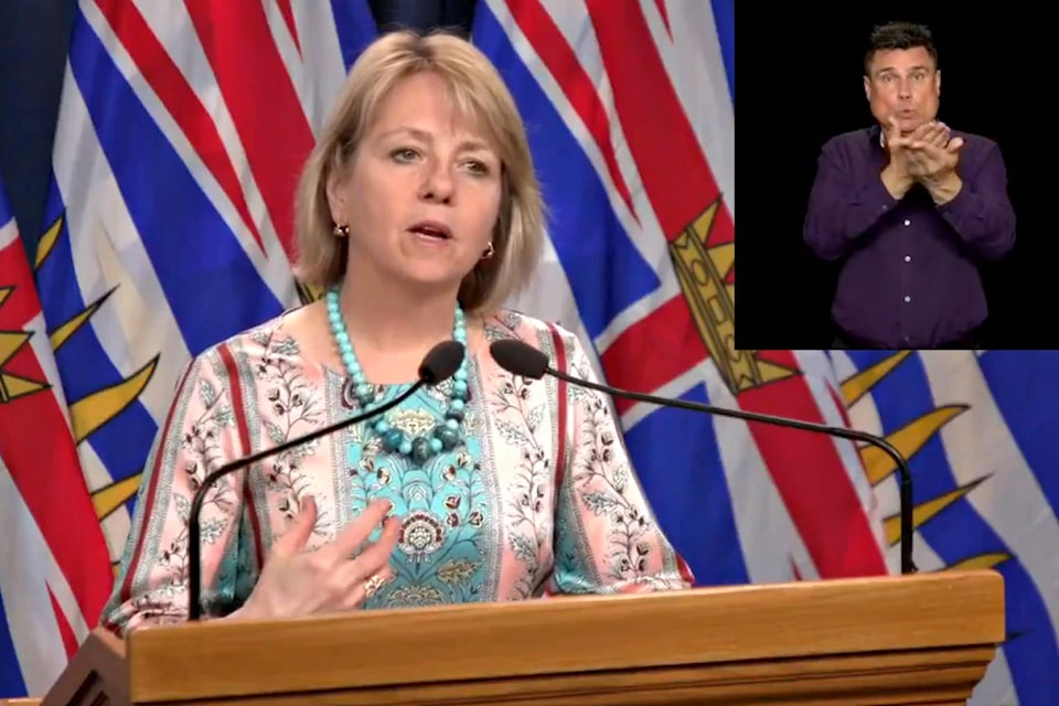 Dr. Bonnie Henry, provincial health officer, updates British Columbians about COVID-19 at a press conference earlier this week. (B.C. Government image)
