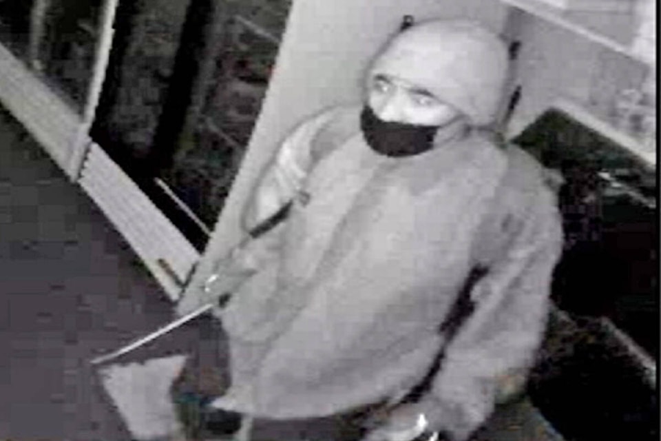 RCMP in Fort St. James have released images of a suspect following a break and enter Thursday, Oct. 14 to a business on Douglas Avenue. (Fort St. James RCMP photo)