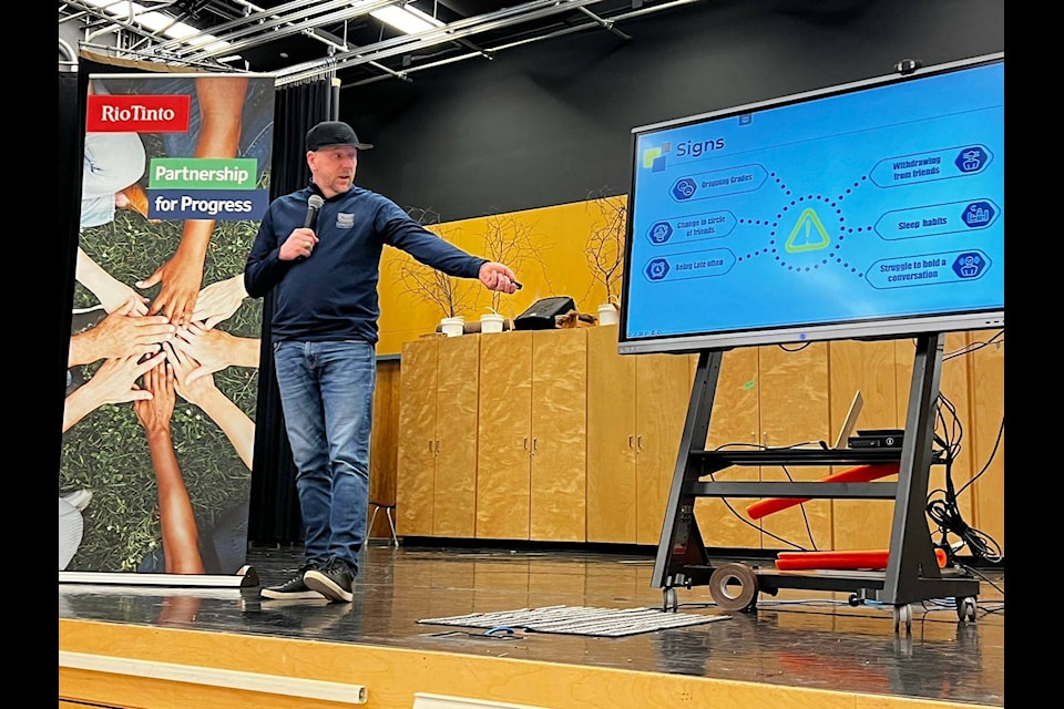 Former Vancouver Canucks goalie visited northwest B.C. schools in Burns Lake, Vanderhoof and Fort St. James between Fb. 8 and 9 to talk about mental health. (Aman Parhar photo)