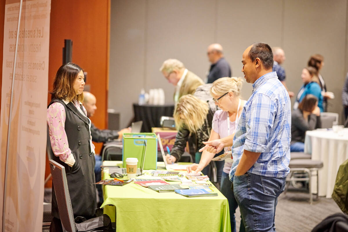 Exhibitors from across the country join MSABC on-site at Make It Safe Vancouver to engage with attendees. Photo courtesy the Manufacturing Safety Alliance of BC