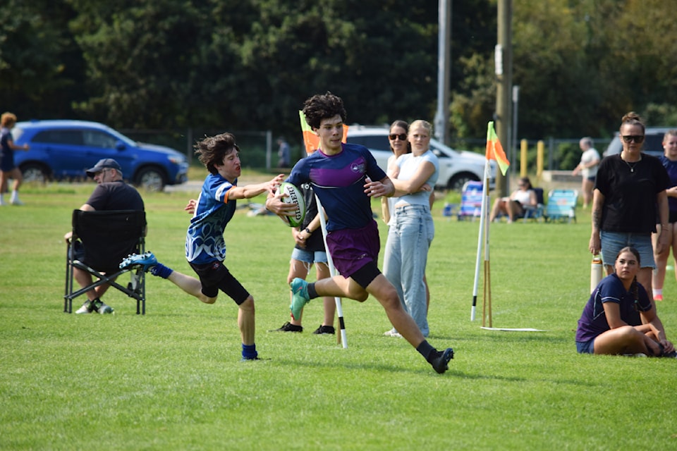 The Comox Valley Rapids U16 boys in action against Westshore on Sept. 8. Photo by Brendan Kyle Jure/Campbell River Mirror.