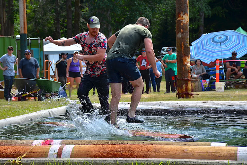Log birling was a fun component of the Campbell River Salmon Festival's Logger Sports competition at Nunns Creek Park on Saturday, Aug. 10, 2024. 
