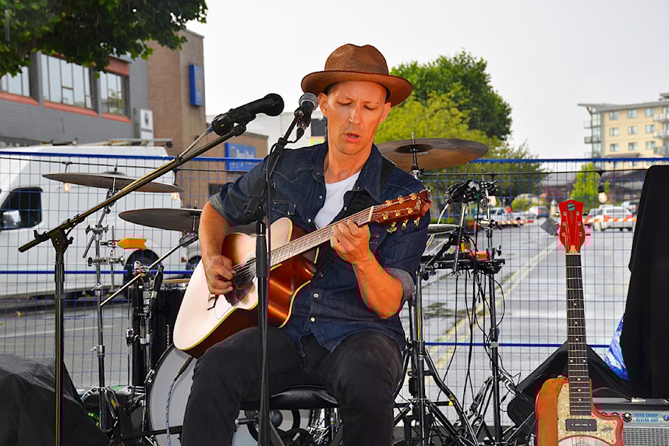 Kicking off the four-day Campbell River Jazz and Blues Festival was Luke Blu Guthrie on Wednesday, July 24 on Shoppers Row in downtown Campbell River. 