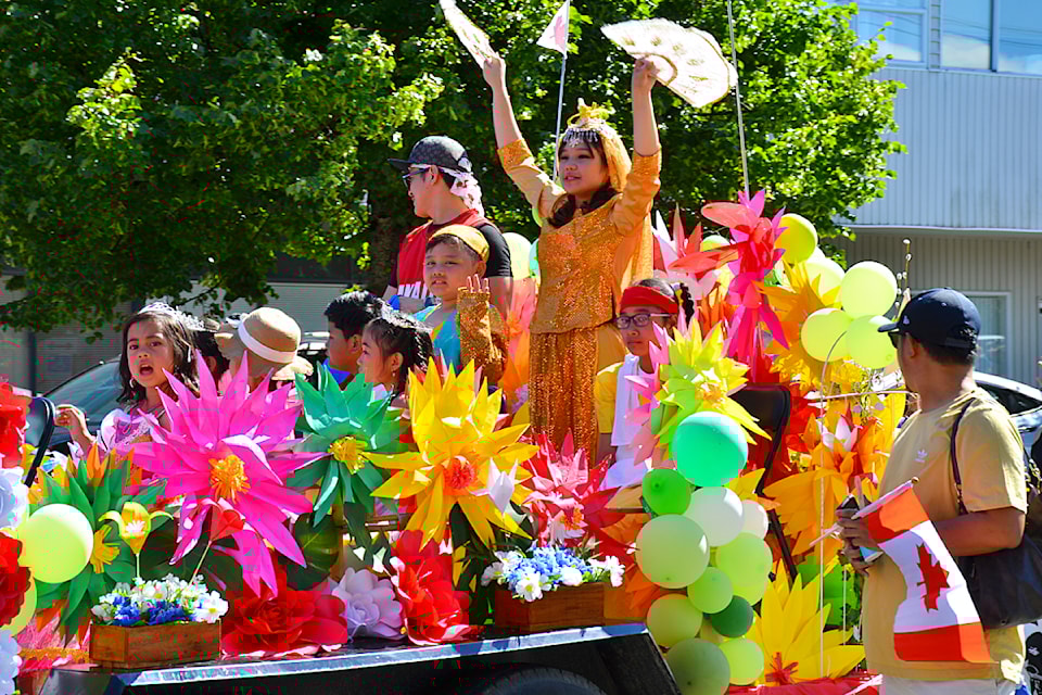 The Campbell River Filipino-Canadian Cultural Association's float was festive at the Rotary Canada Day Parade held in downtown Campbell River July 1, 2024. 