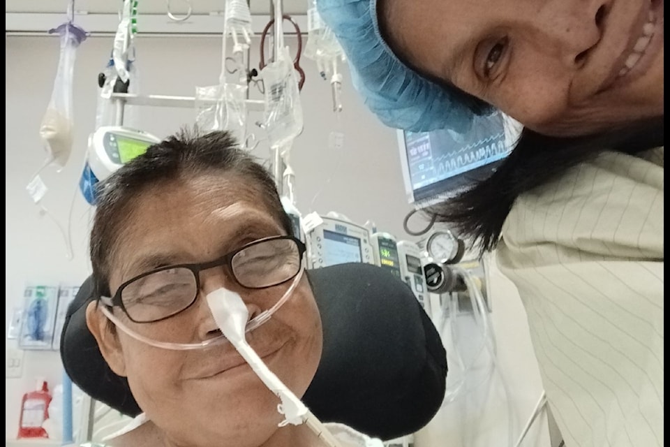 Darlene Christine Smith, left, and Samantha Billy at Vancouver General Hospital. Billy said her sister remains in serious condition after an incident on Nov. 10 in which she was struck by a vehicle. 