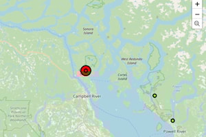 Wildfire burning out of control on Quadra Island