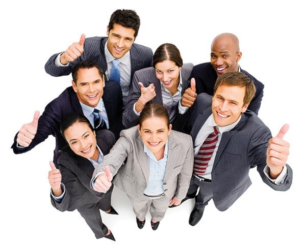 Business People Giving a Thumbs Up - Isolated