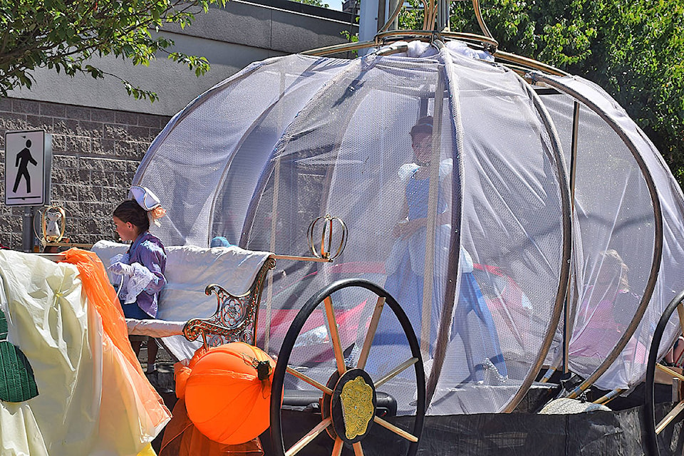 Cinderella in her magic pumpkin coach was an impressive float and won first prize. Photo by Alistair Taylor/Campbell River Mirror