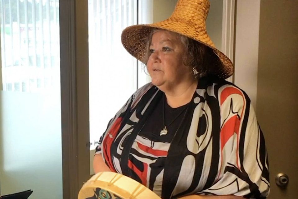 Laverne Henderson of Wei Wai Kum First Nation, who works with the Laichwiltach Family Life Society, speaking at the new Parents Legal Centre. Photo by David Gordon Koch/Campbell River Mirror