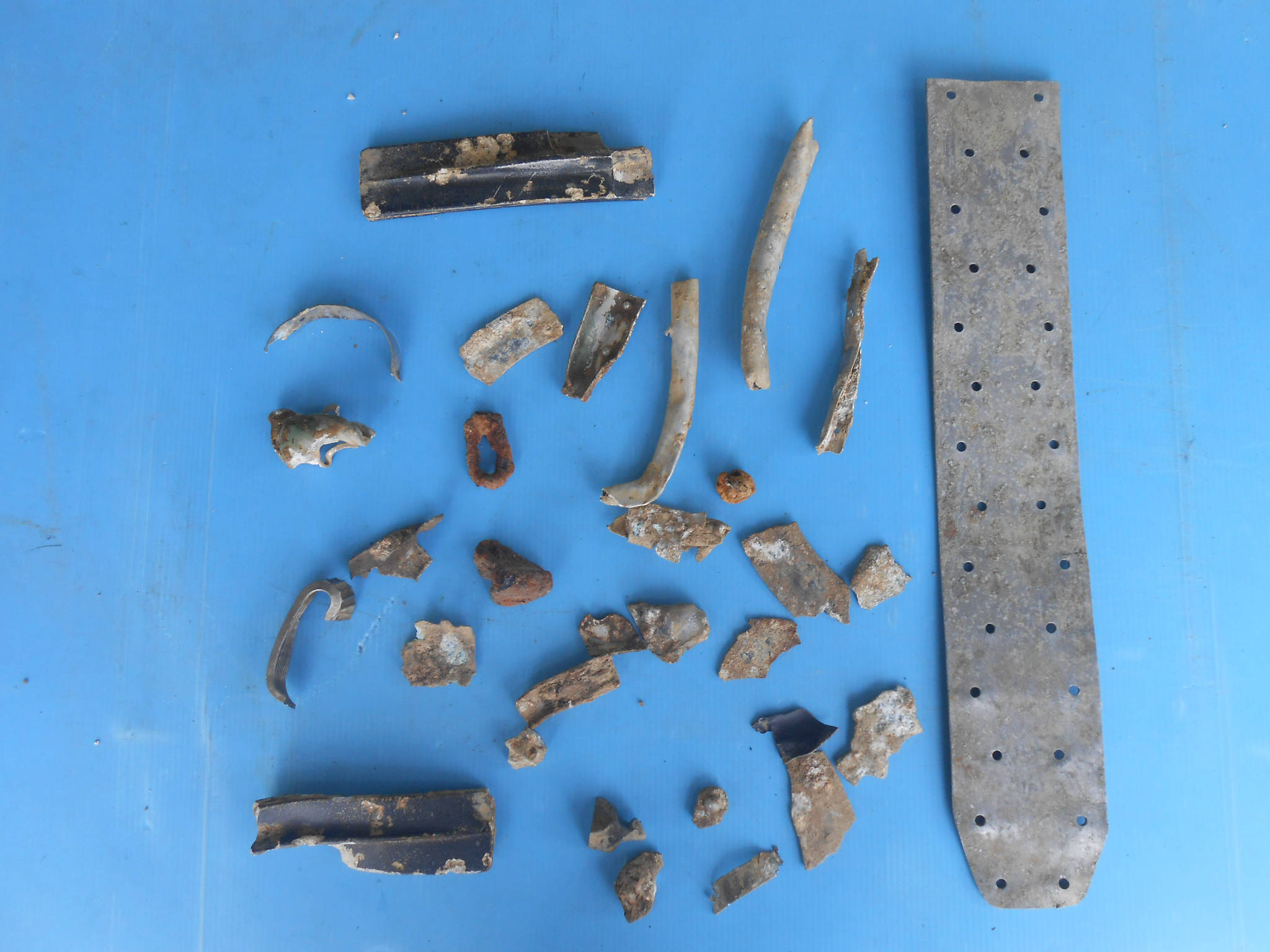 Pieces of the plane recovered from the Wellington crash site in Croatia. Photo: Submitted