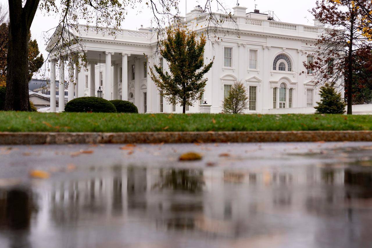 The White House is shown Thursday, Nov. 12, 2020, in Washington. (AP Photo/Andrew Harnik)