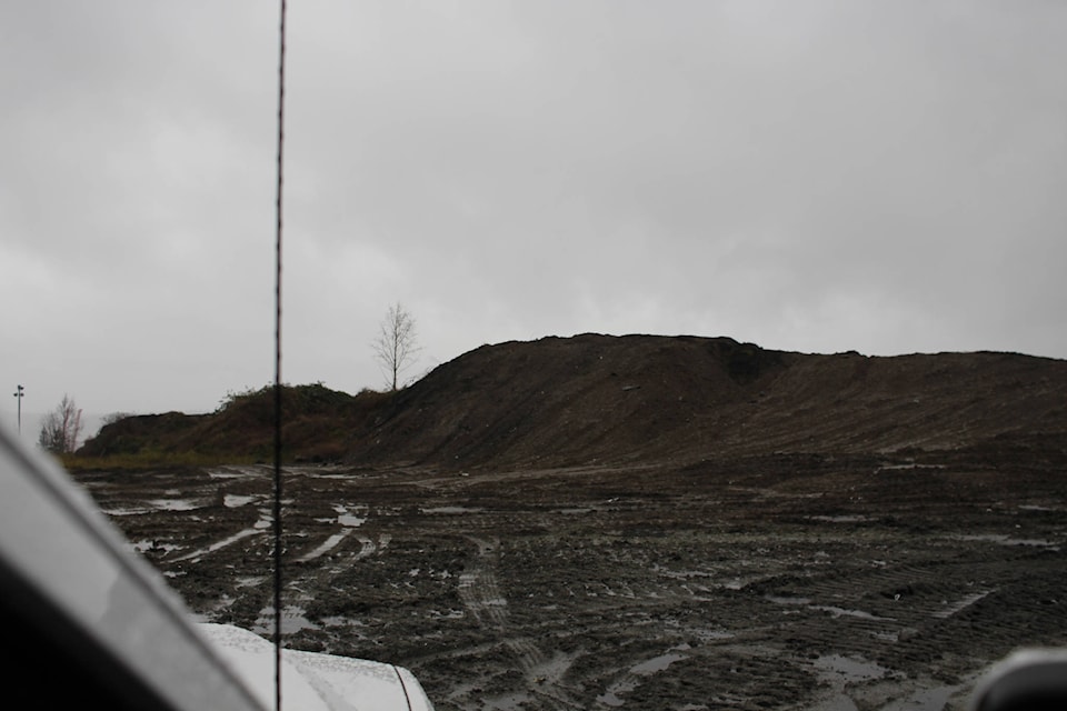 A pile of dredge material in the second phase of the landfill. The landfill will not take any toxic or hazardous wastes, nor any household or municipal waste. Photo by Marc Kitteringham, Campbell River Mirror.