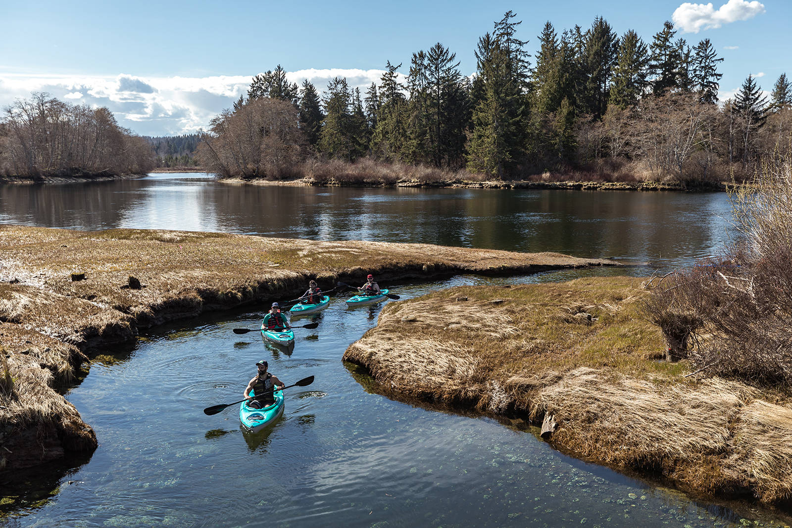 Kayaking the Campbell River Estuary. Photo courtesy Discover Campbell River