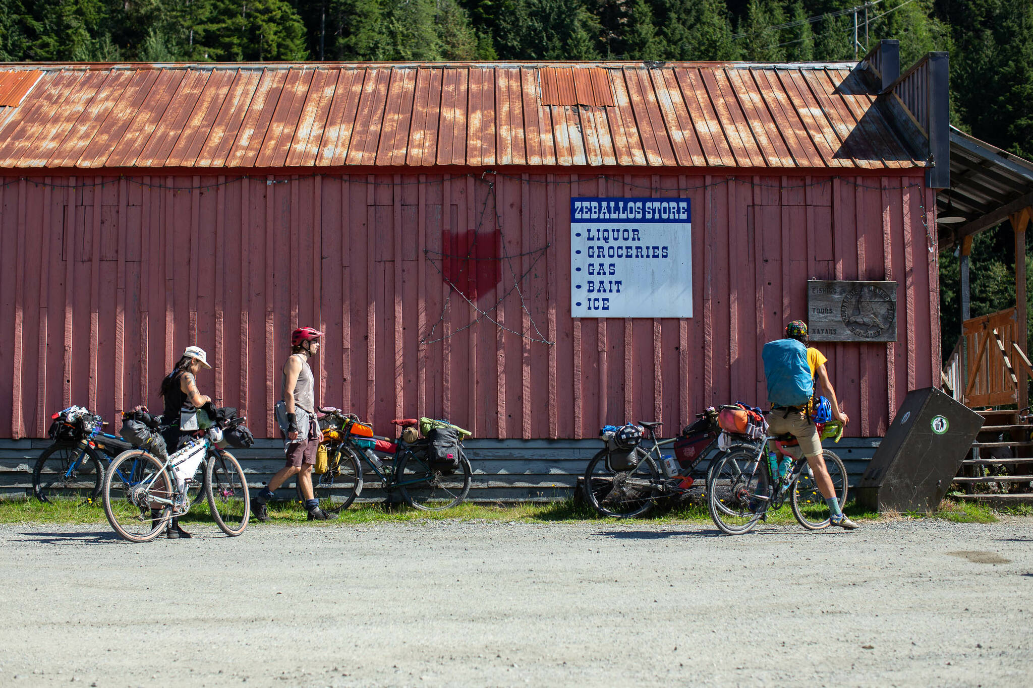 The route visits multiple small towns including Zeballos on the north Island. Photo courtesy Miles Arbor