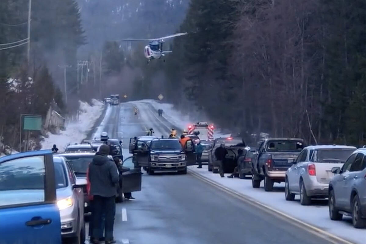 Crash with offduty Pemberton Mountie sends 1 driver to hospital in critical condition