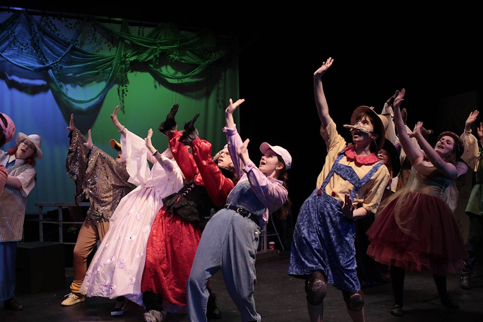 The cast runs through one of the musical numbers for the play. Photo by Marc Kitteringham/Campbell River Mirror