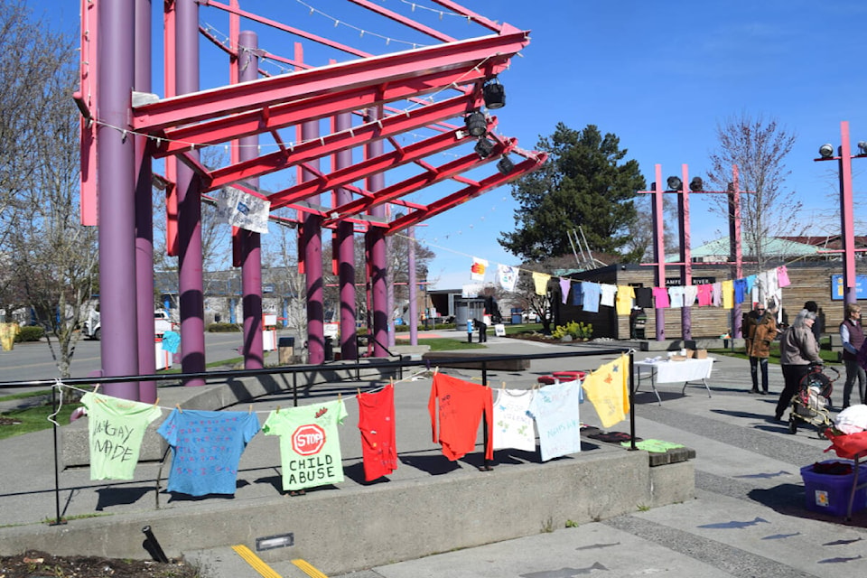 The Clothesline Project is a way for women affected by violence to express their emotions by decorating a T-shirt. Ronan O’Doherty/ Campbell River Mirror