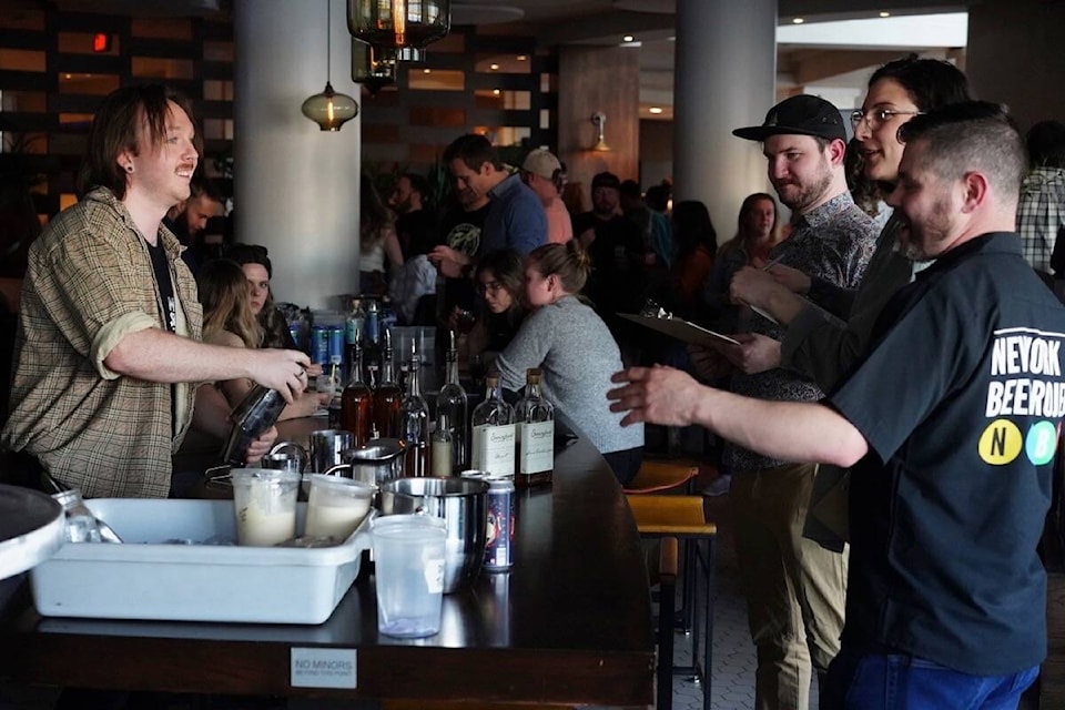 Greater Victoria bartenders faced off in the sold-out inaugural Craft Beer Cocktail Competition May 9. (Courtesy Victoria Beer Society)