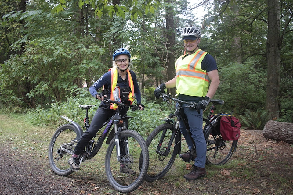 Nancy Dwyer and David Klein are part of the Campbell River Search and Rescue Bike Team. Photo by Marc Kitteringham/Campbell River Mirror
