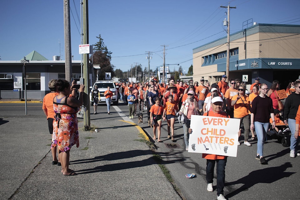 A walk was held in downtown Campbell River to mark the second annual National Truth and Reconciliation Day. Photo by Marc Kitteringham/Campbell River Mirror