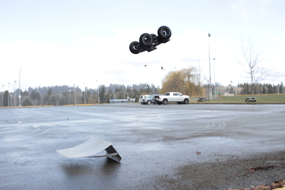 One of the RC cars demonstrated a few stunts on Saturday. Photo by Marc Kitteringham/Campbell River Mirror