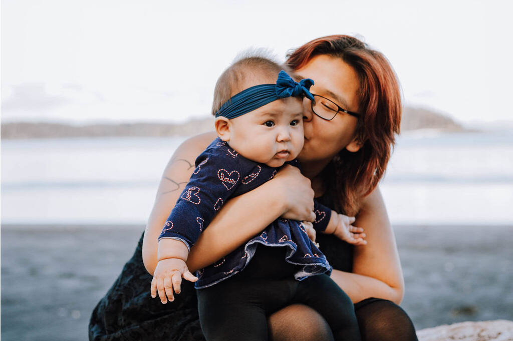 New mom Angie, with her little one, Nellie. Angie stayed at Q̓ʷalayu House in Campbell River, a home-away-from-home operated by the Childrens Health Foundation of Vancouver Island.