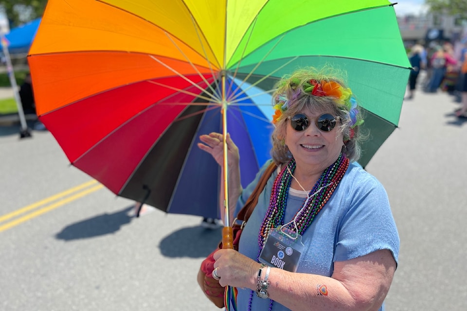 Pega Rem shows her pride at the Campbell River Pride Festival on June 28. 
