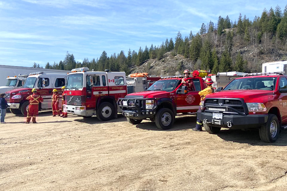 About 15 fire departments participated in a BC Wildfire Service Engine Boss Course for Structure Defence.