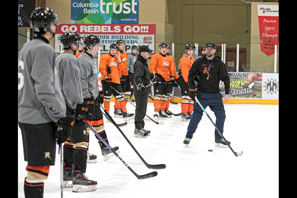 Coach Alex Evin works with the Castlegar Rebels.