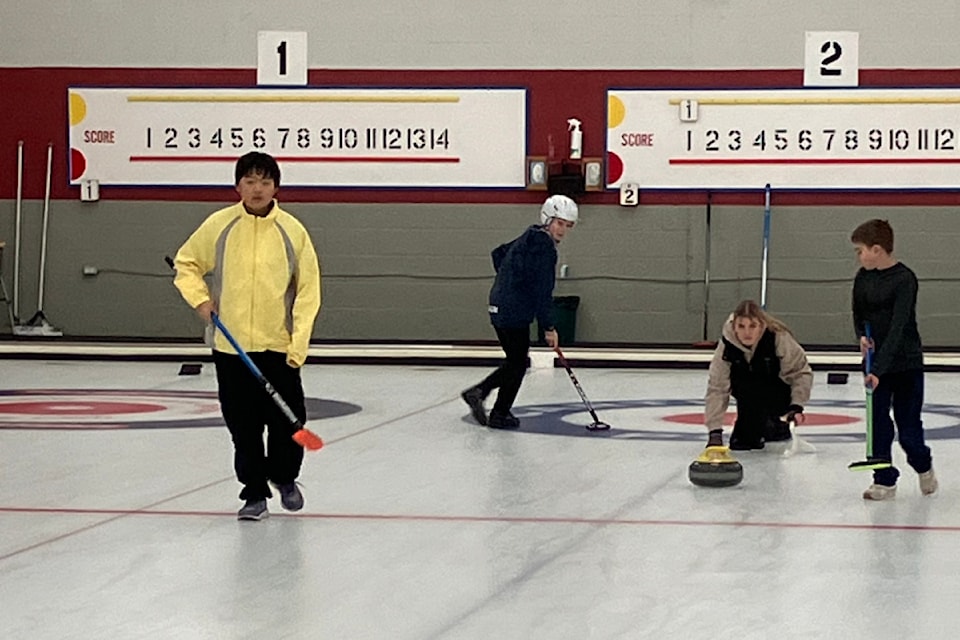 Junior curlers gathered in Castlegar for a bonspiel on Feb. 15 (Submitted)