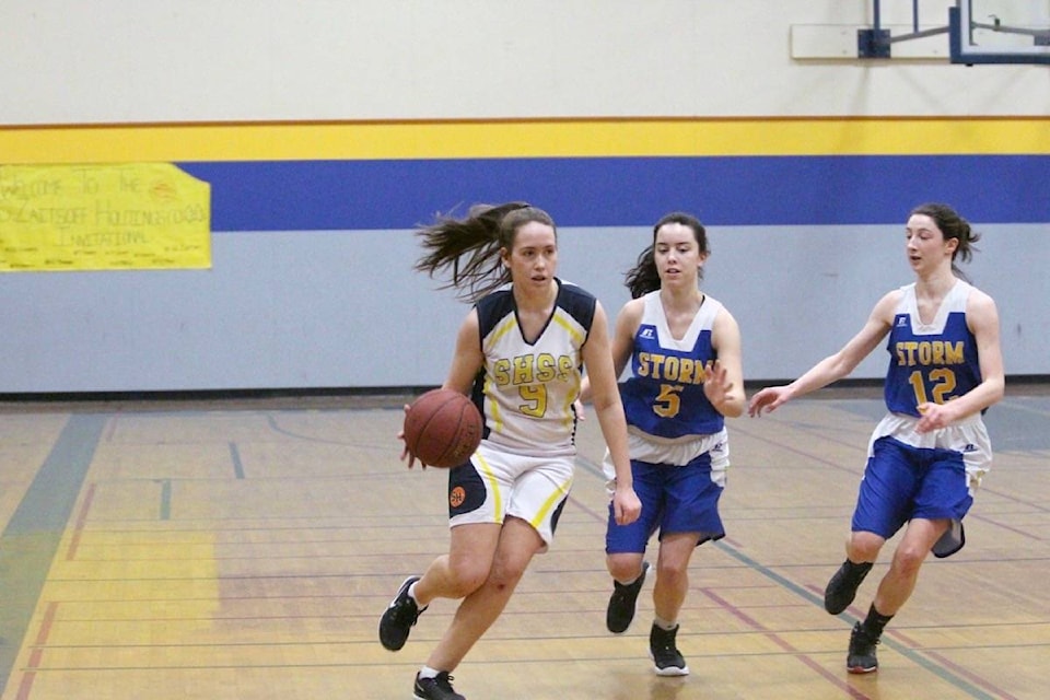 The Stanley Humphries Secondary School girls basketball team came in third place at a tournament they hosted last weekend. (Betsy Kline/ Castlegar News)