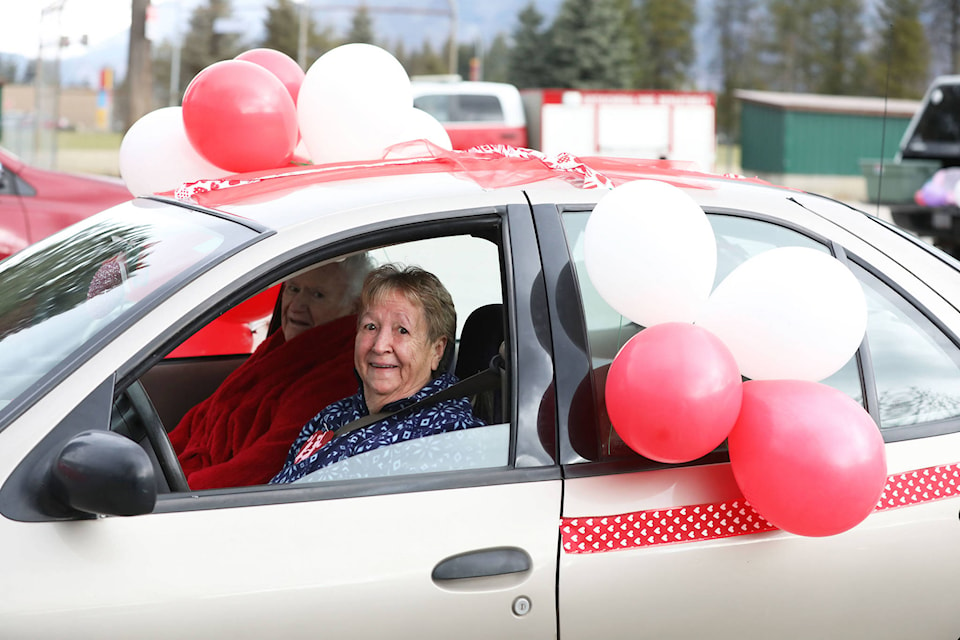 Dot Shier Byrne participated in a vehicle parade Friday organized by Celina French that toured local seniors homes to spread some cheer in the age of isolation. Photos: Jennifer Small