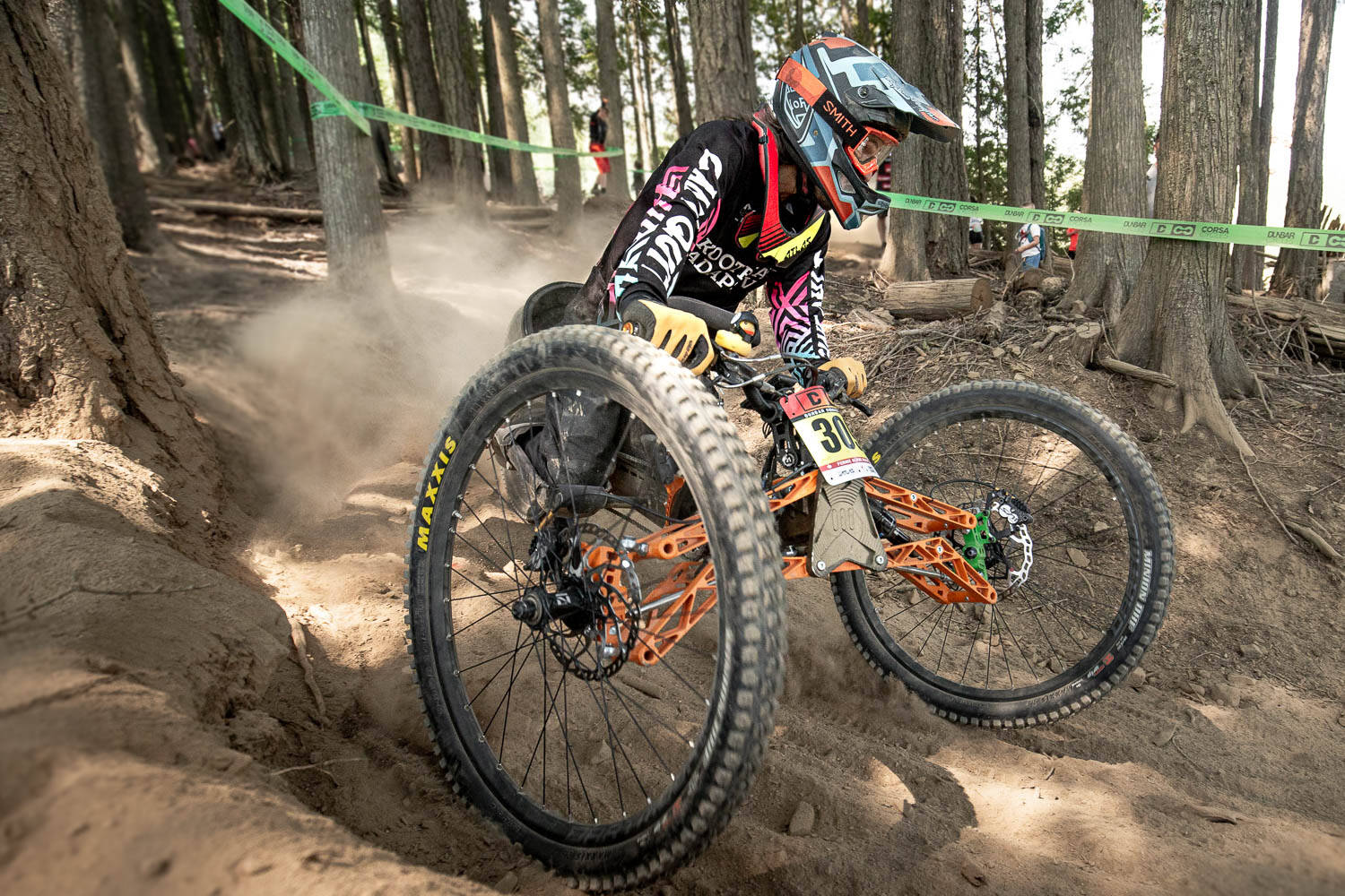Adaptive mountain biking races made their debut at the Dunbar Series in 2020, which also hosts the Canadian Nationals. Races took place at Panorama and Fernie, BC. Photo Courtesy Kootenay Adaptive Sport Association/Niall Pinder.