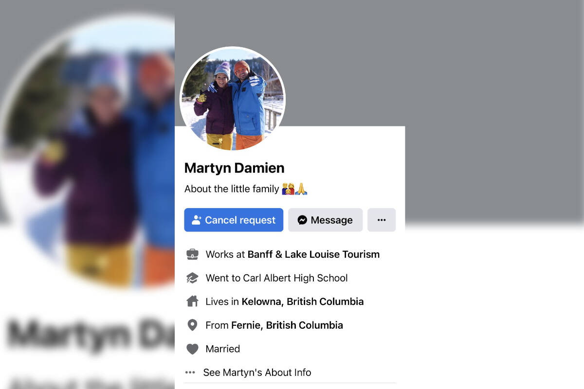 Martyn Damiens profile, a scammer on the Revy Rentals Facebook page. (Contributed by Devon Bernhagen)