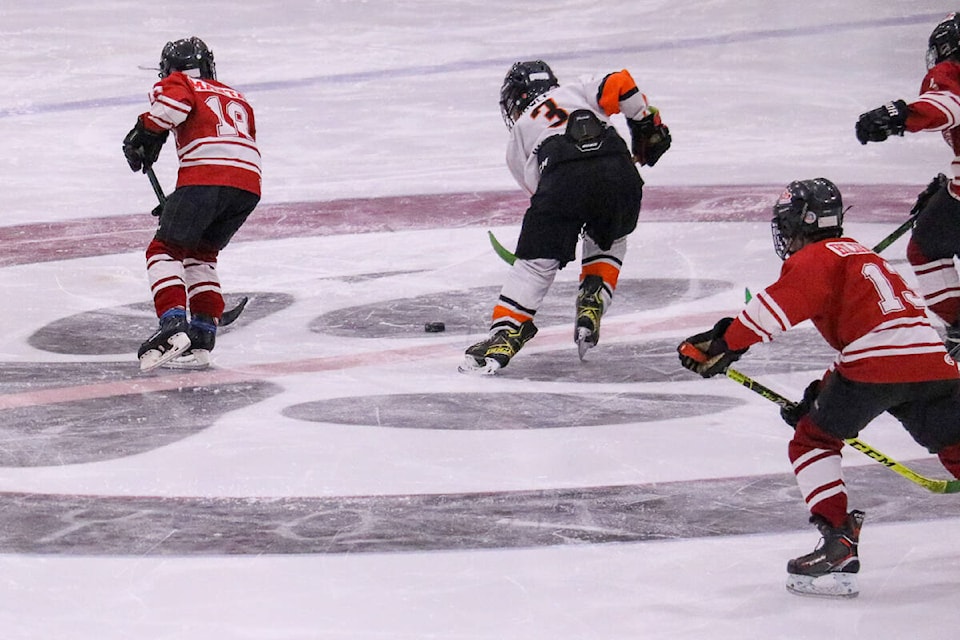 With minor league playoffs on, there was no shortage of hockey action going on in both Castor and Stettler over the weekend of Feb. 26. (Kevin Sabo/Stettler Independent)