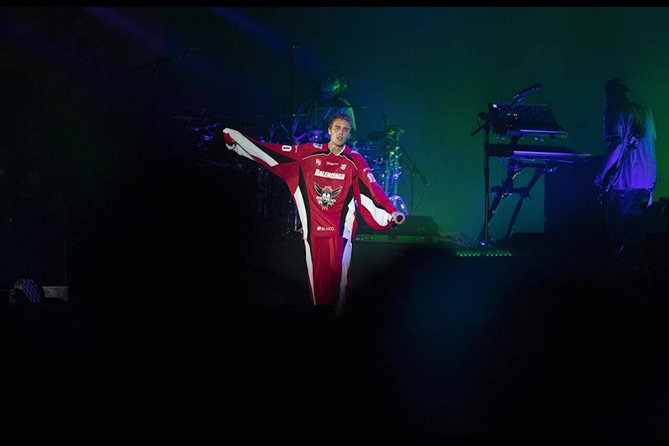 Canadian pop star Justin Bieber performs at a concert marking the end of Formula One, in Jidda, Saudi Arabia, Sunday, Dec. 5, 2021. How did he get his start in music? (THE CANADIAN PRESS/AP-Amr Nabil)