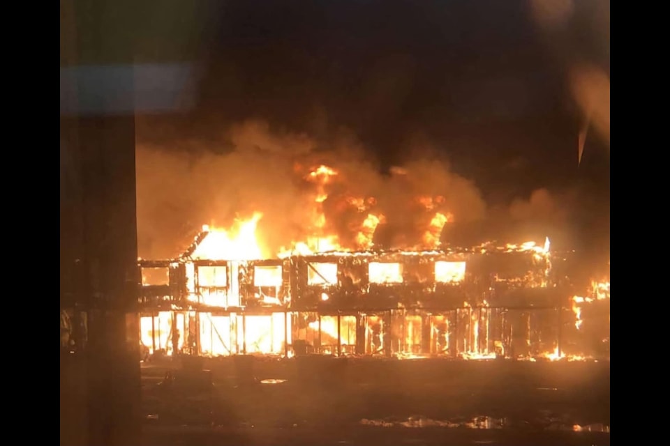 A fire tore through a five unit housing complex on Penelakut Island on Jan. 16, destroying all five buildings. 