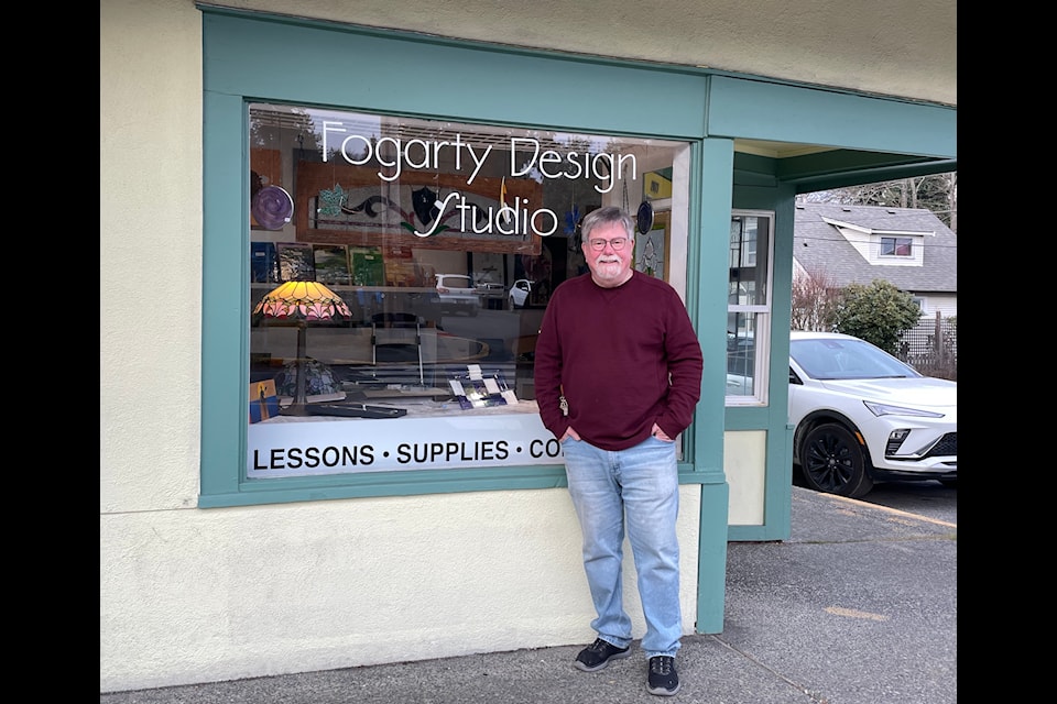 Paul Fogerty strikes a pose at the new location of Fogerty Design Studio at 2873 Oak St. in Chemainus. (Morgan Brayton/Chemainus Valley Courier)