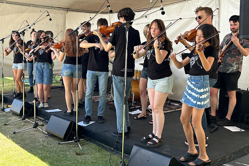 The North Shore Celtic Ensemble opens the Harrison Festival of the Arts, the first of many performances during the multi-day celebration of all things art. (Adam Louis/ Agassiz-Harrison Observer) 