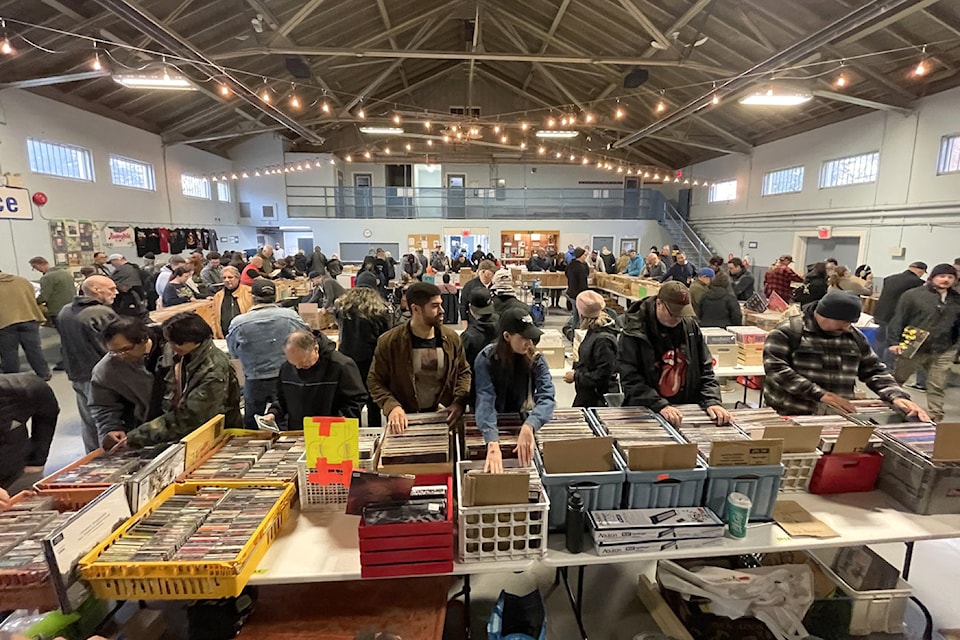 People browse vinyl and more at the inaugural Fraser Valley Record Fair in Chilliwack in 2023.