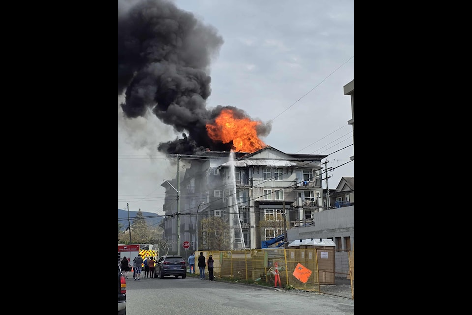An apartment on Corbould Street in Chilliwack was destroyed by fire in the afternoon of April 19, 2025.