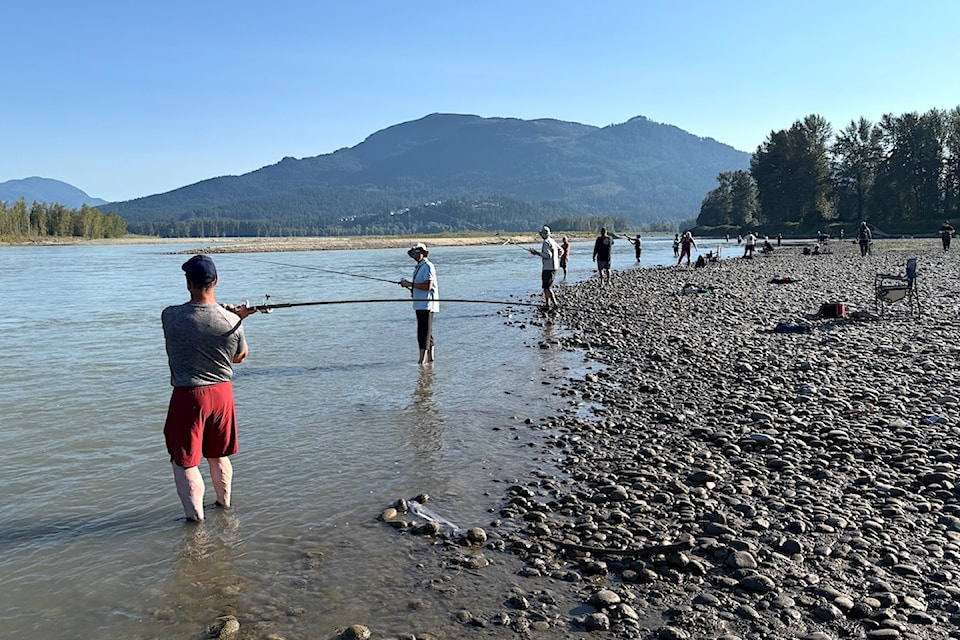 Anglers enjoy Peg Leg bar during sockeye opening on the Fraser River in Chilliwack on Aug. 24, 2025. 