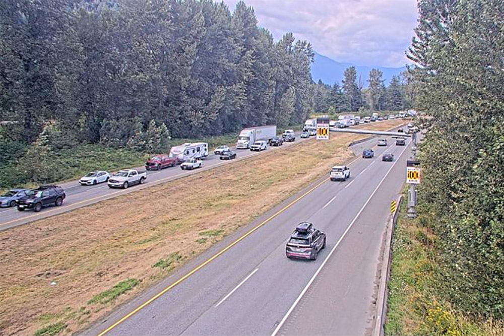 Traffic snarled following four-vehicle crash at Chilliwack-Abbotsford border