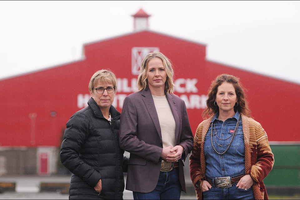 Members of 'Bring Agriculture back to Chilliwack Heritage Park' Janet Vink, Shanda Davis and Jeanie Calver at Chilliwack Heritage Park on Friday, Jan. 31, 2025.